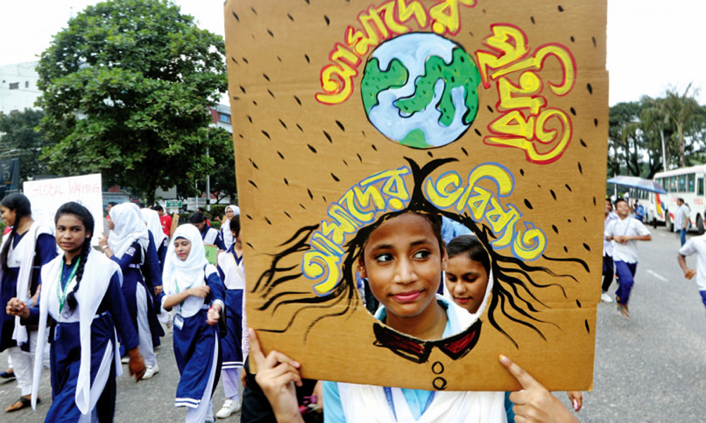 ‘There is no planet B’ Dhaka students join global climate strike