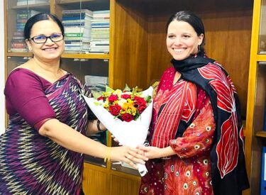 Martina Hibell, CEO of Barnfonden, Sweden, was warmly welcomed by Rabeya Begum, Executive Director of SDS.