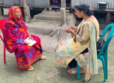 Data collection for affected people under the project titled Emergency Humanitarian Assistance for River Erosion-Affected Communities in Shariatpur.